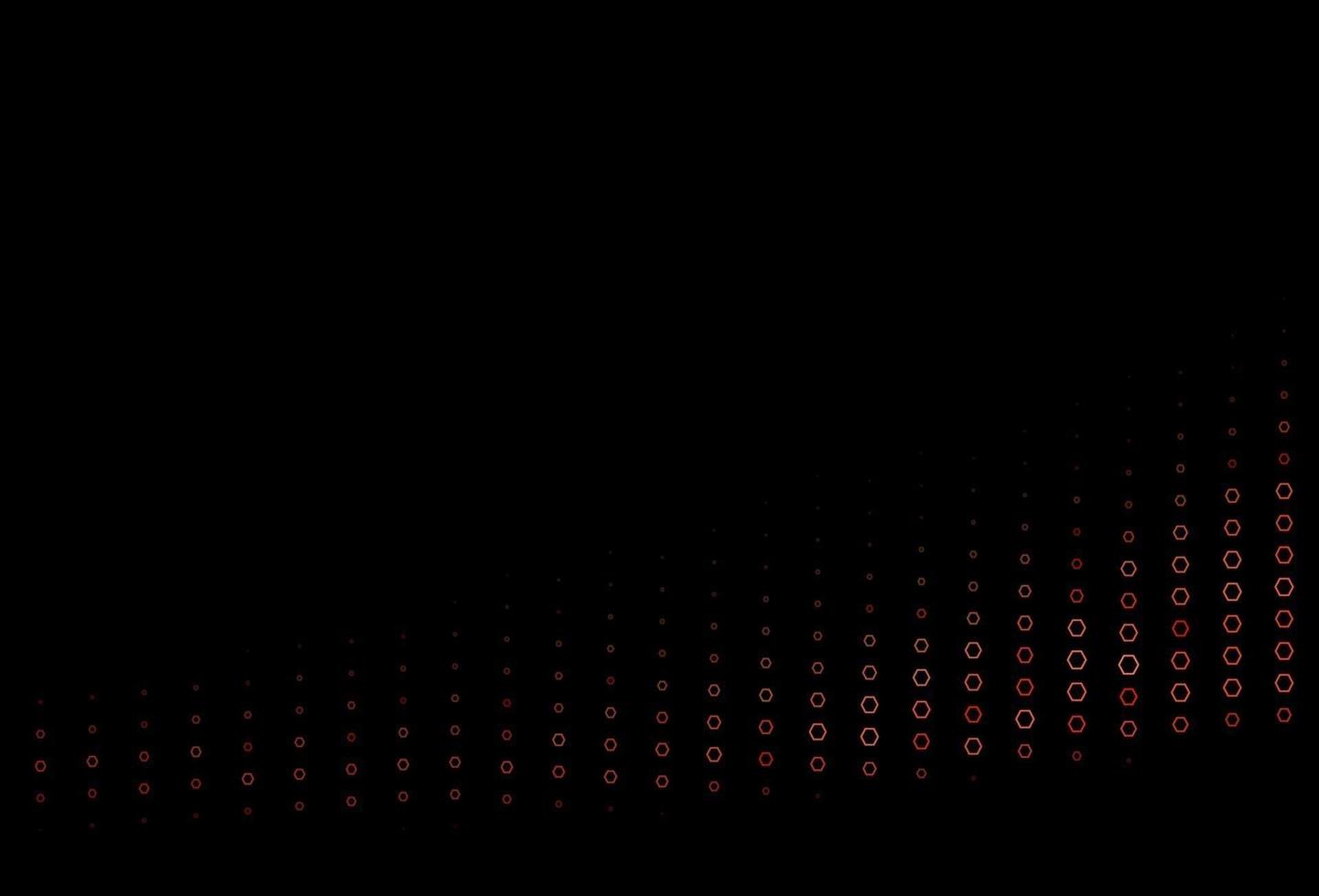 Dark Green, Red vector background with hexagons.