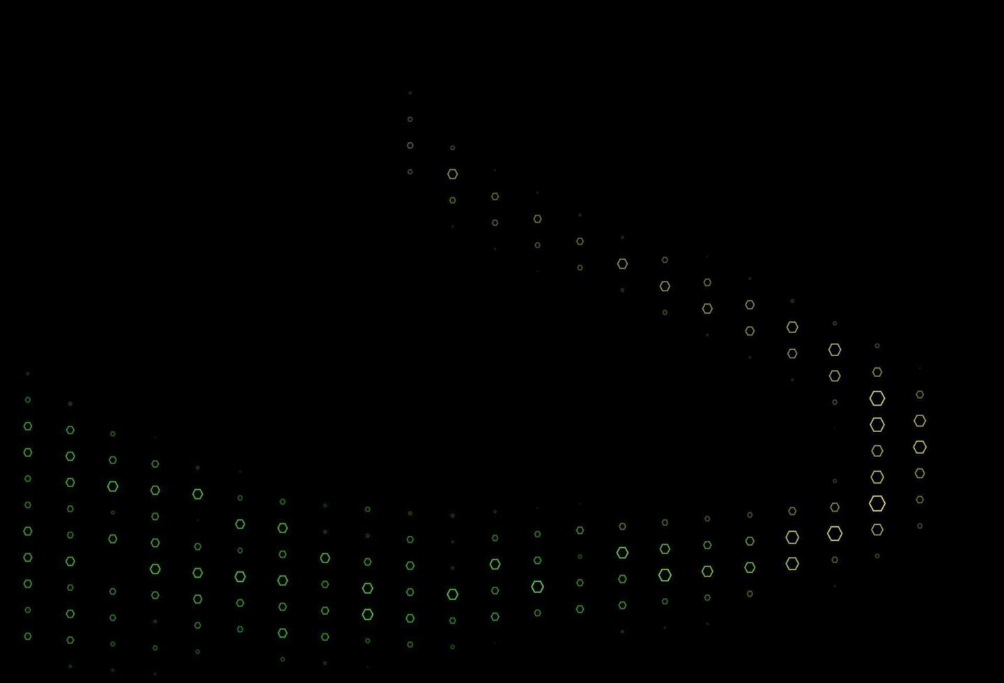 Dark Green, Yellow vector cover with set of hexagons.