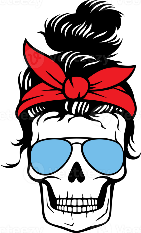 Messy Bun Skull Color png