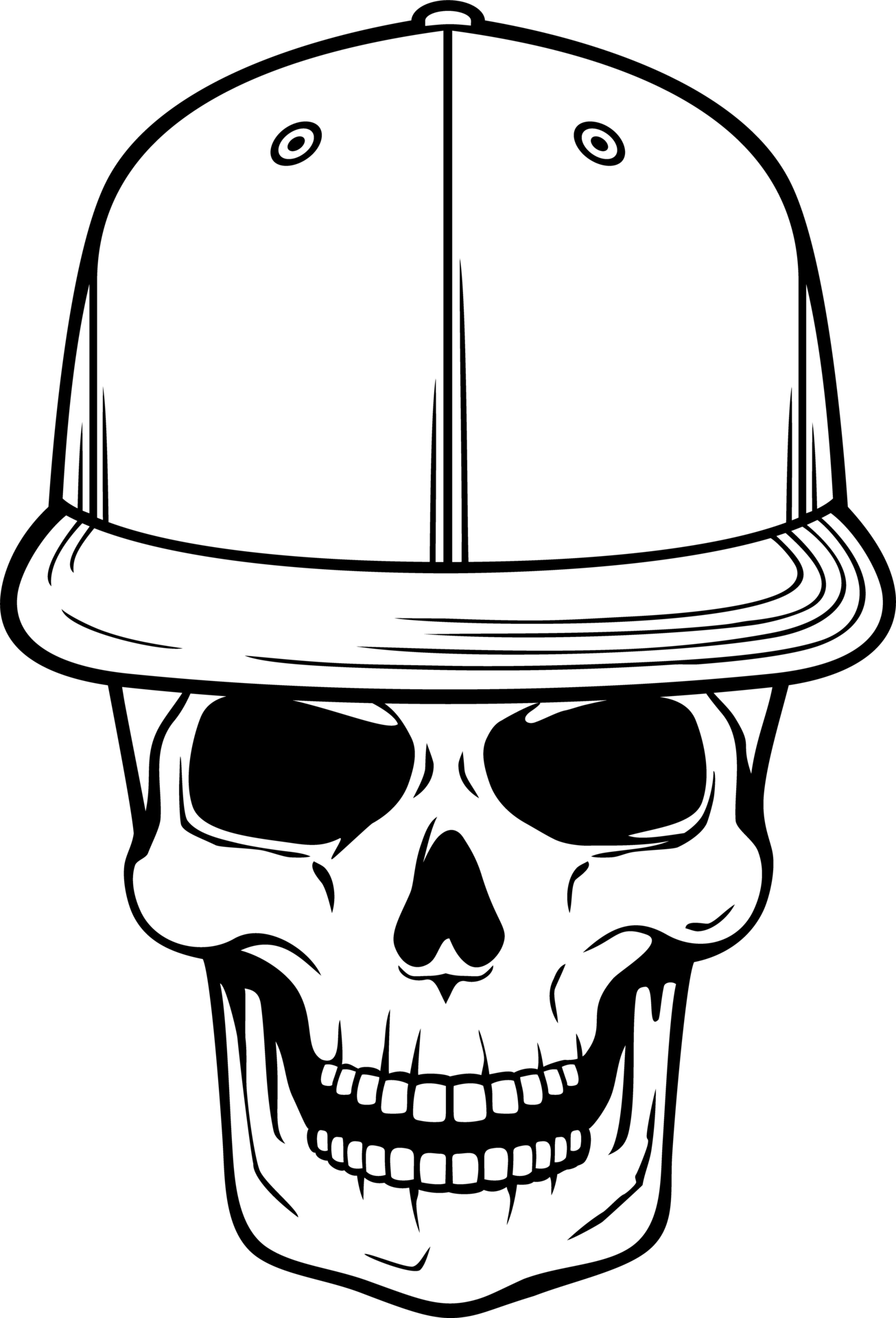 Human Skull with Rap Cap 12227730 PNG