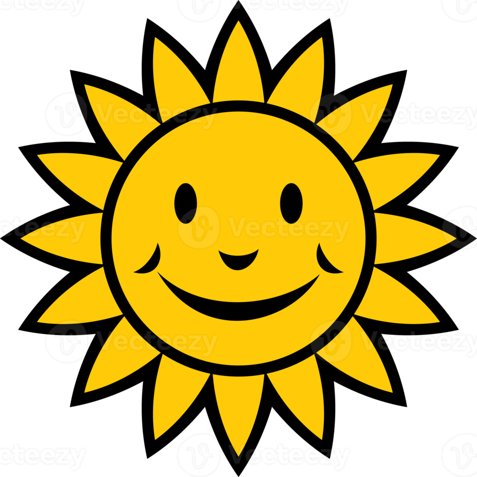 Smiling or Happy Sun Face png