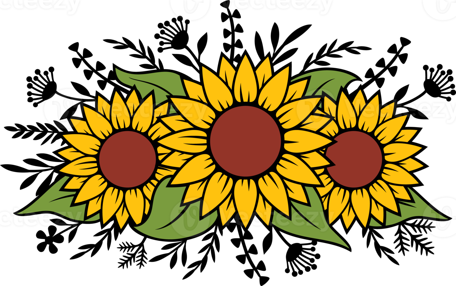 Floral Sunflowers and Plants png