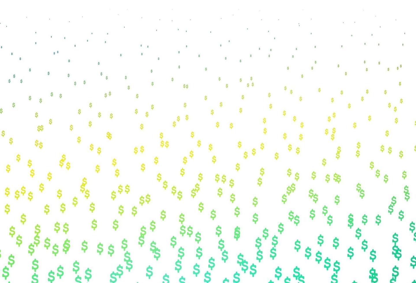 Light Green, Yellow vector template with Dollar.