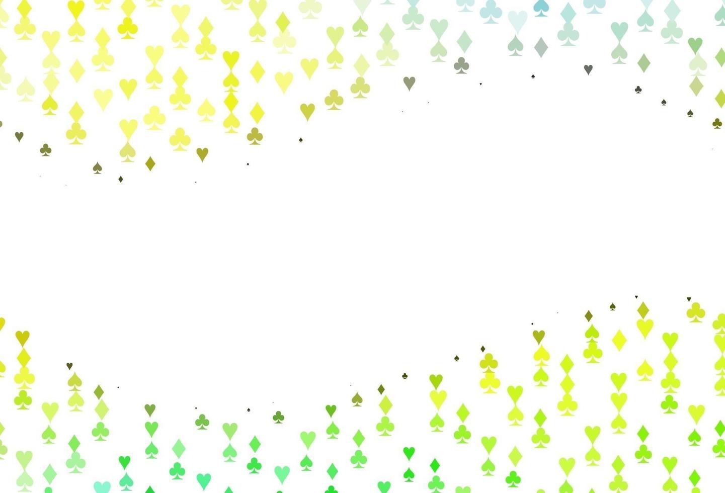 fondo de vector verde claro, amarillo con signos de tarjetas.