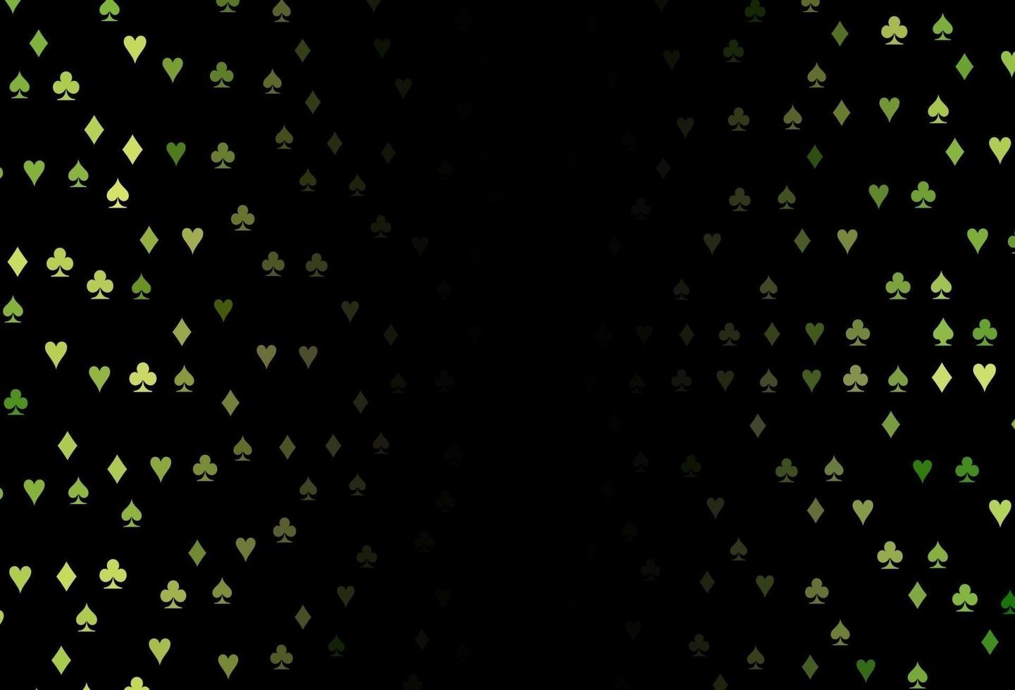 Fondo de vector verde oscuro, amarillo con signos de tarjetas.