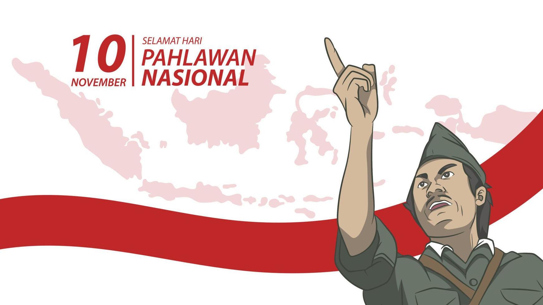 hero day, pahlawan nasional vector