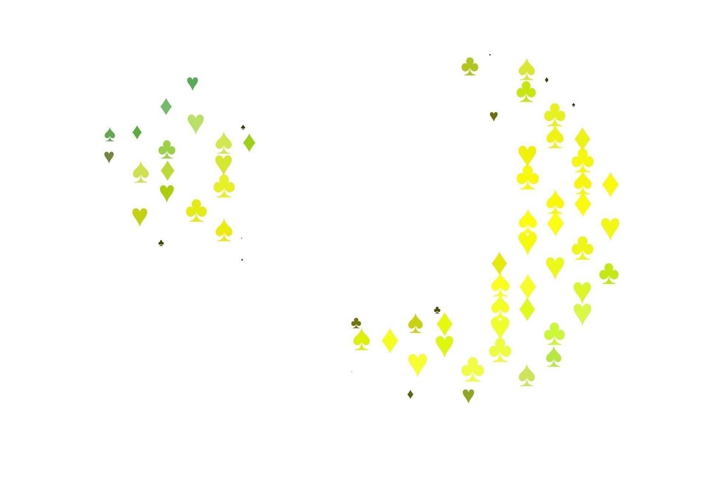 Light Green, Yellow vector template with poker symbols.