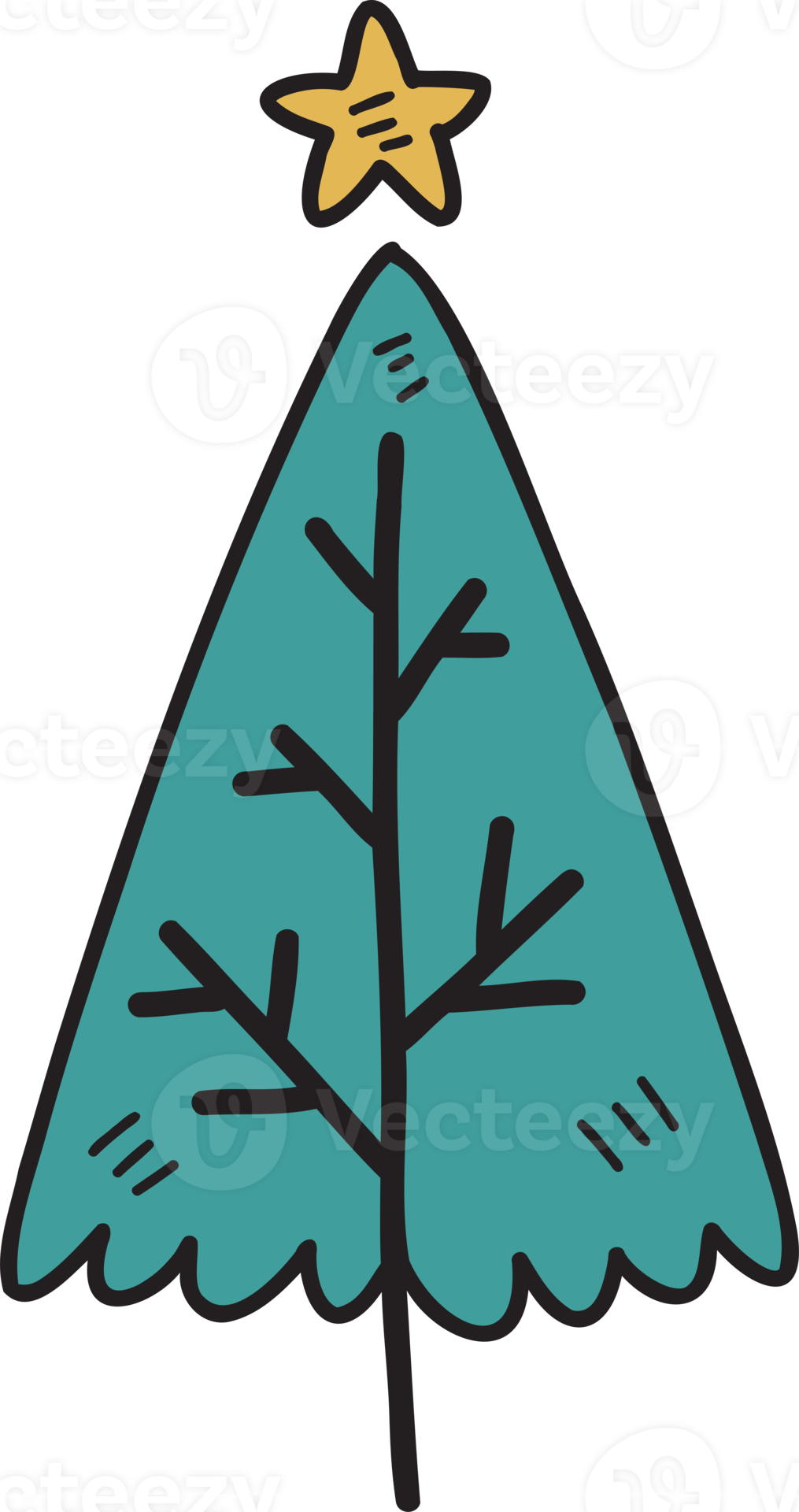 Hand Drawn christmas tree illustration 12228187 PNG
