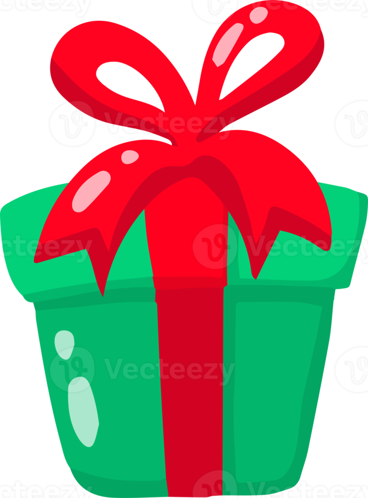 hand gezeichnete quadratische weihnachtsgeschenkboxillustration png