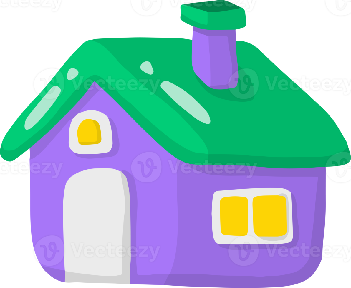 Hand Drawn cute christmas house illustration png