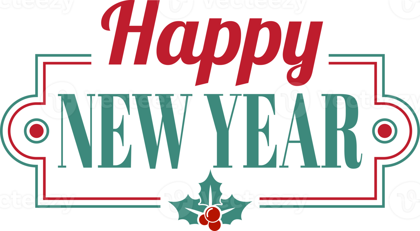 Merry Christmas and happy new year lettering and quote illustration png