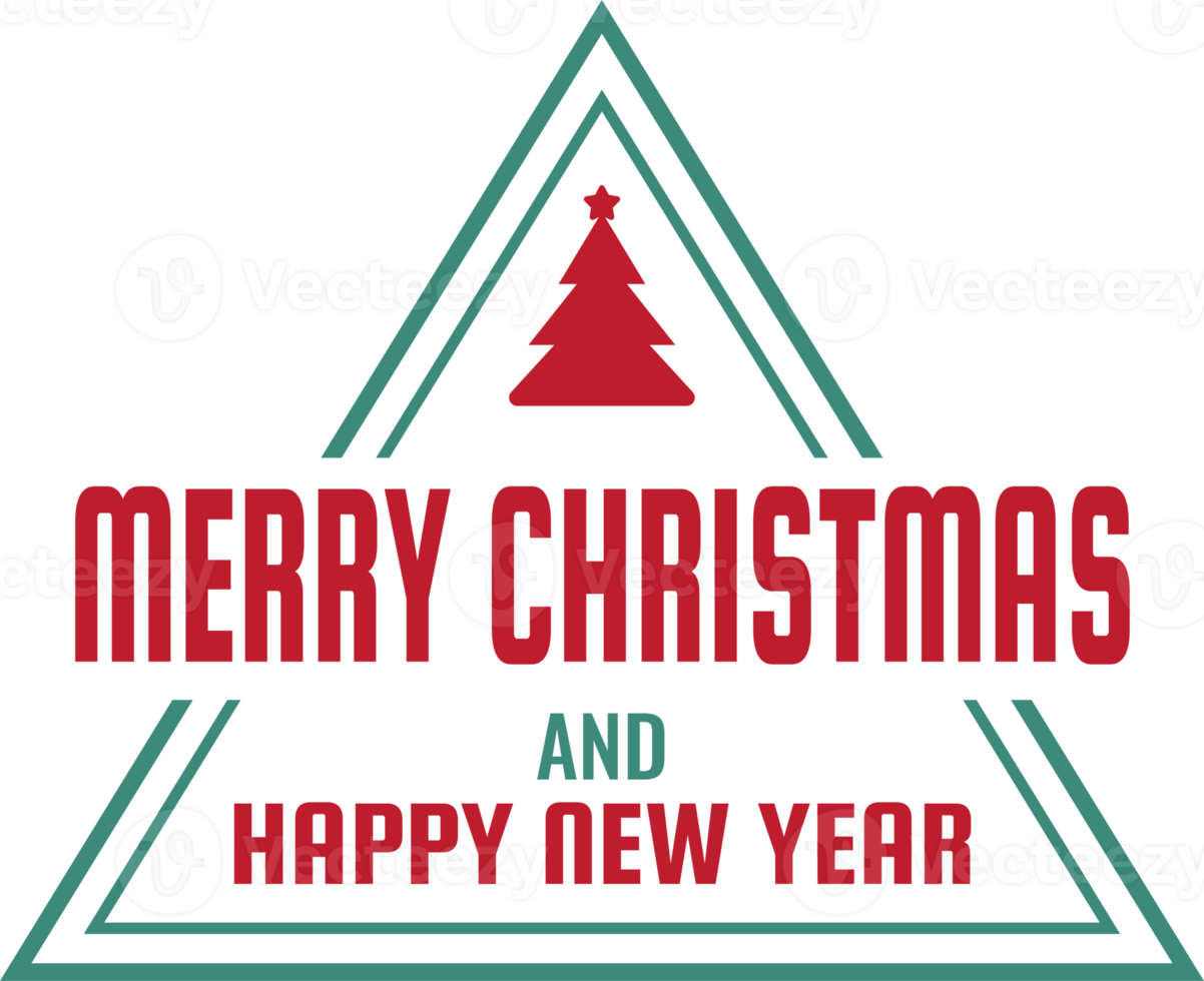 Merry Christmas and happy new year lettering and quote illustration png