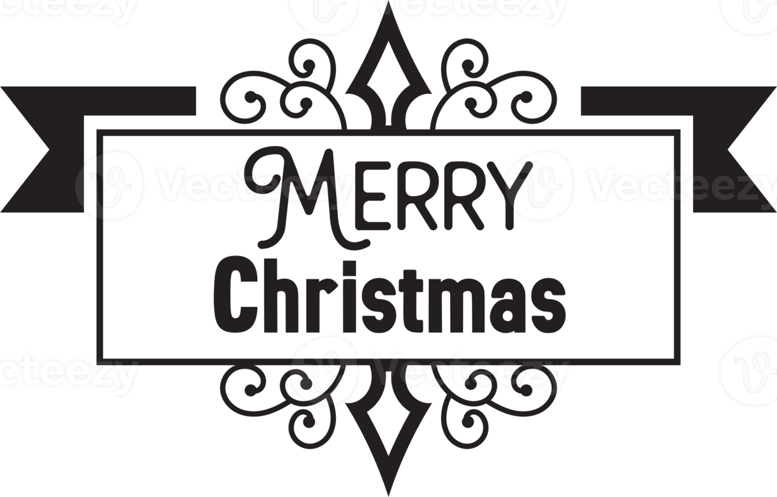 Merry Christmas lettering and quote illustration png