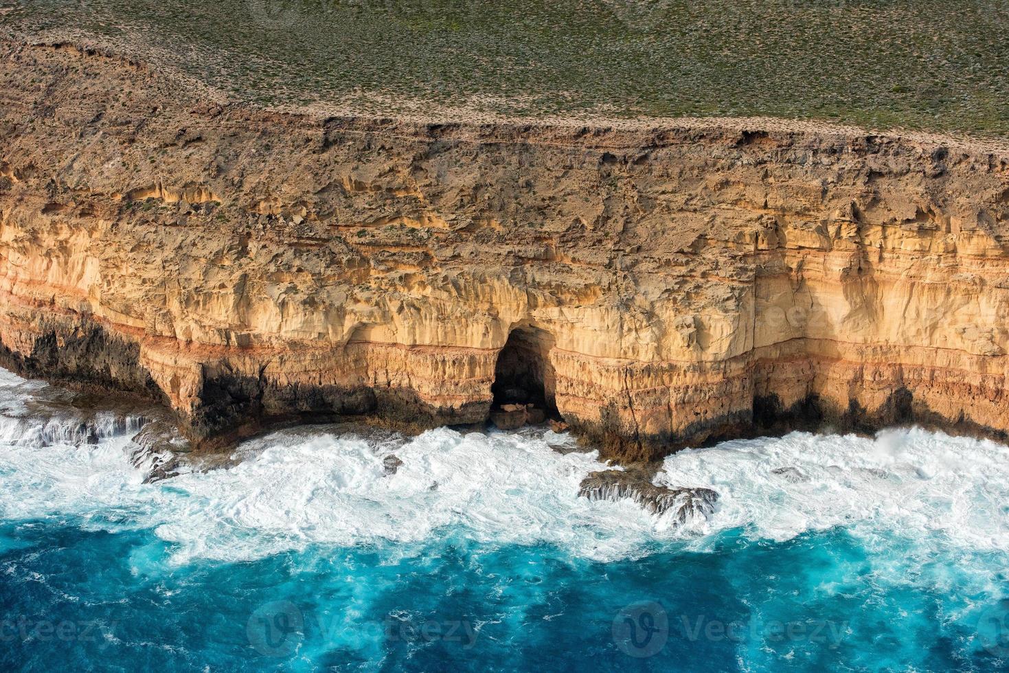 blue ocean aerial view in shark bay Australia photo