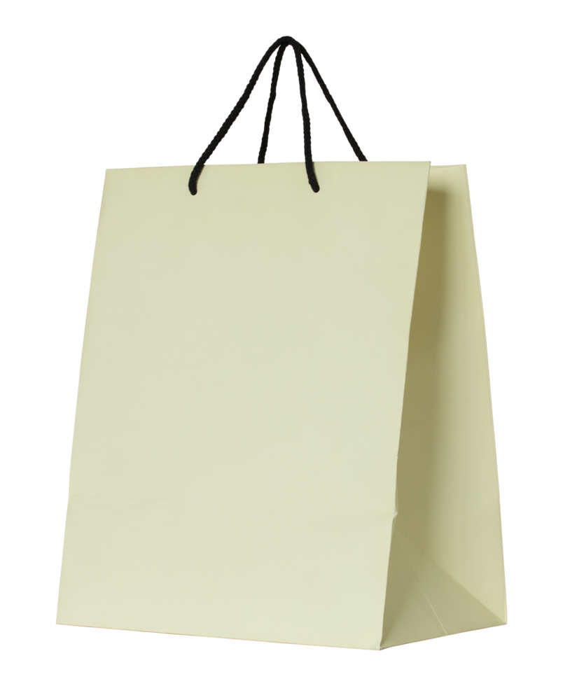 paper shopping bag isolated with clipping path for mockup png