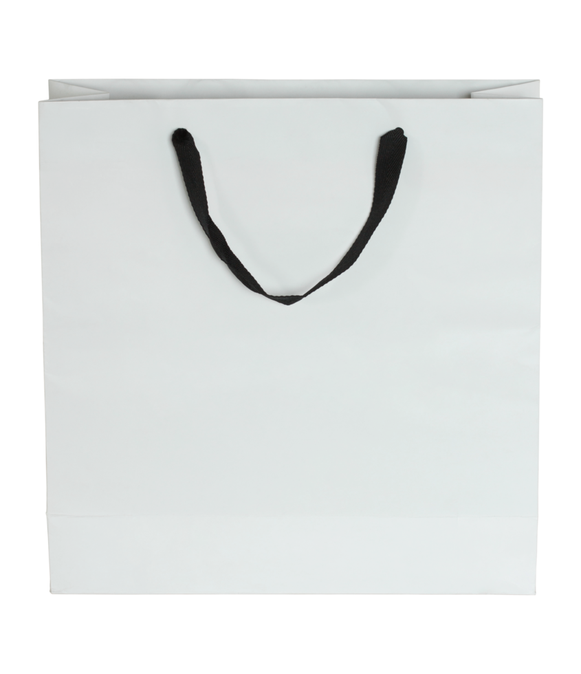 white paper bag isolated with clipping path for mockup png