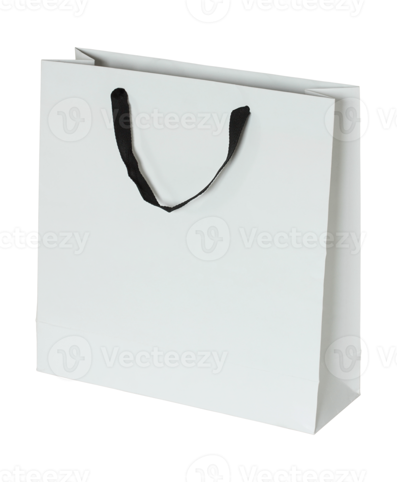 white paper bag isolated with clipping path for mockup png