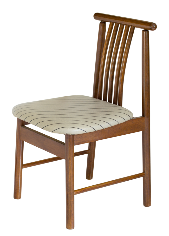 chaise en bois isolée avec un tracé de détourage png