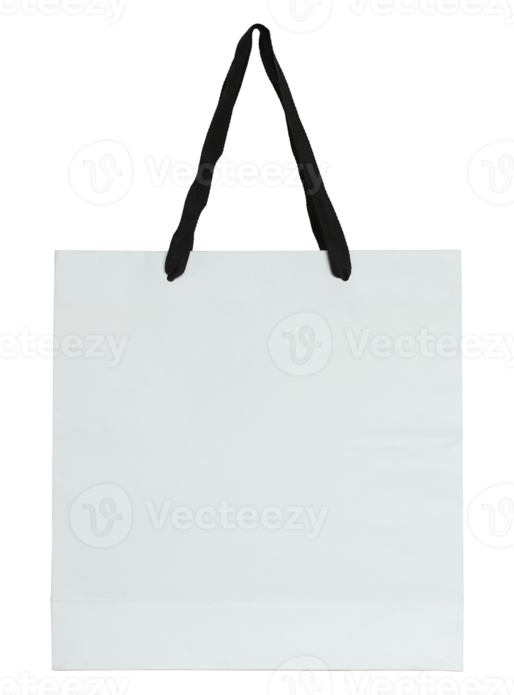 white paper bag isolated with clipping path for mockup png