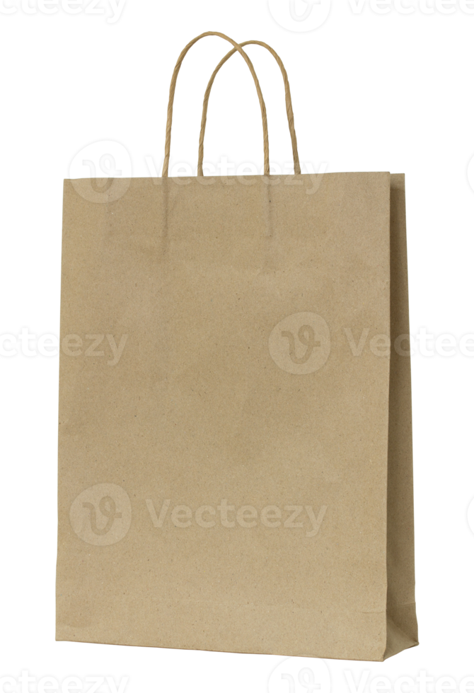brown paper bag isolated with clipping path for mockup png