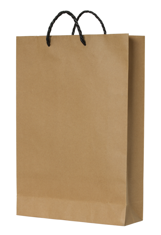 brown paper bag isolated with clipping path for mockup png