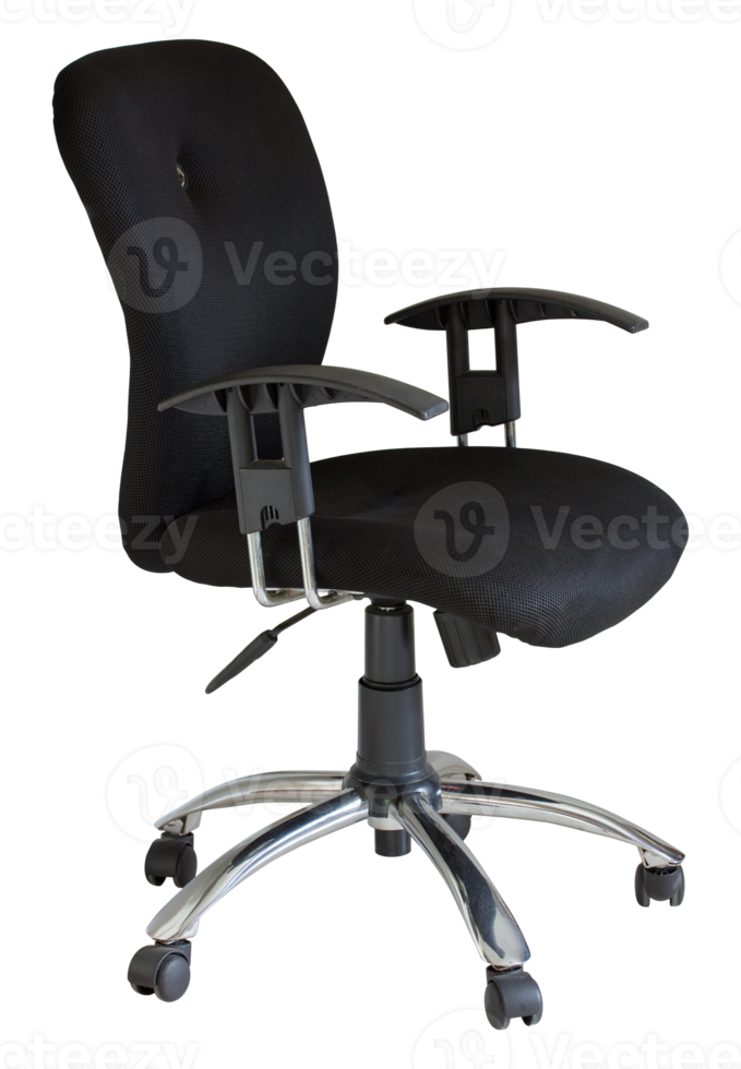 black office chair isolated with clipping path png