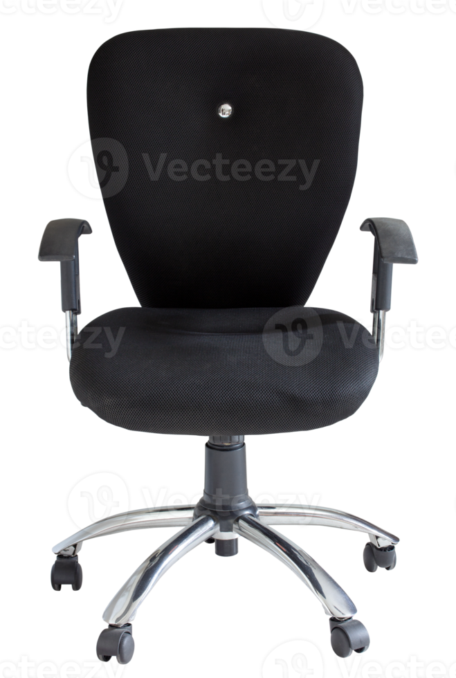 black office chair isolated with clipping path png