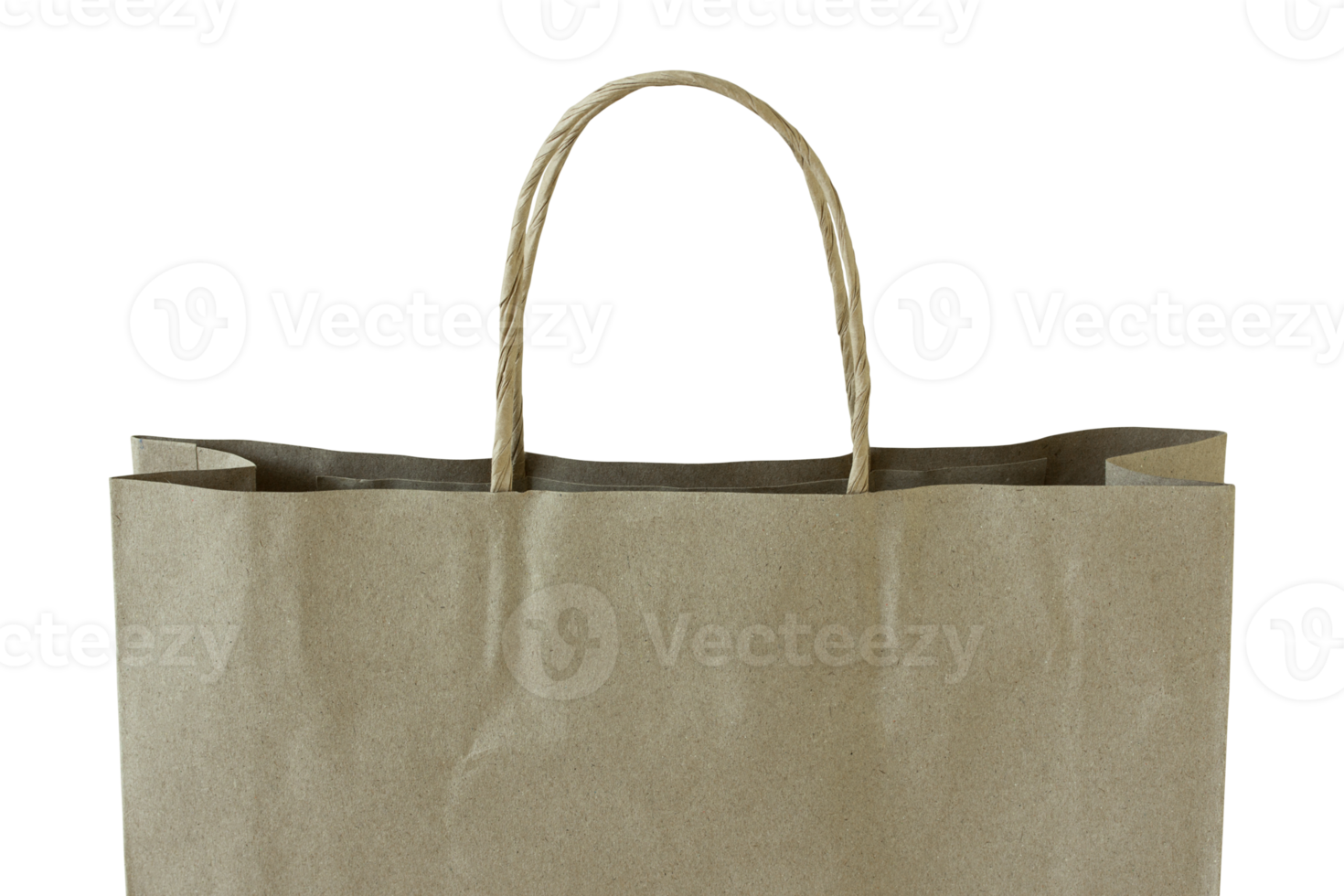 close up brown paper bag isolated with clipping path for mockup png