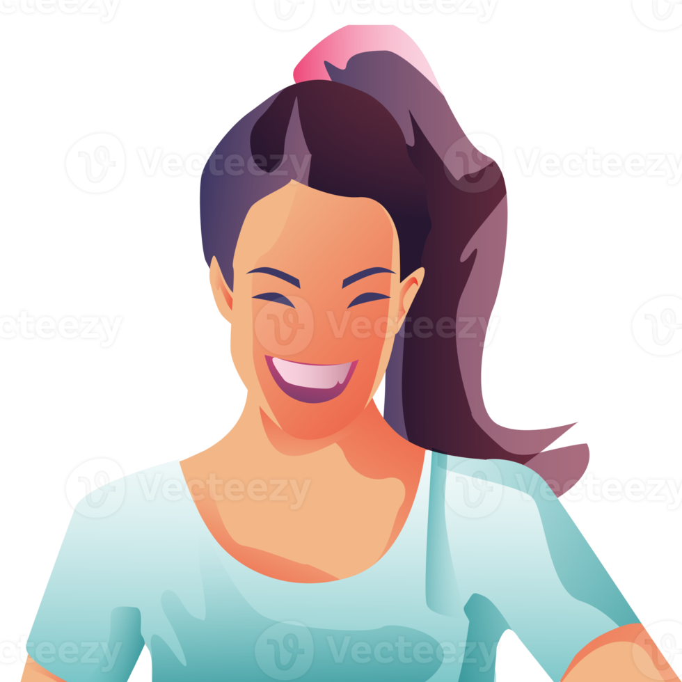 People smile Woman happy PNG Flat Design