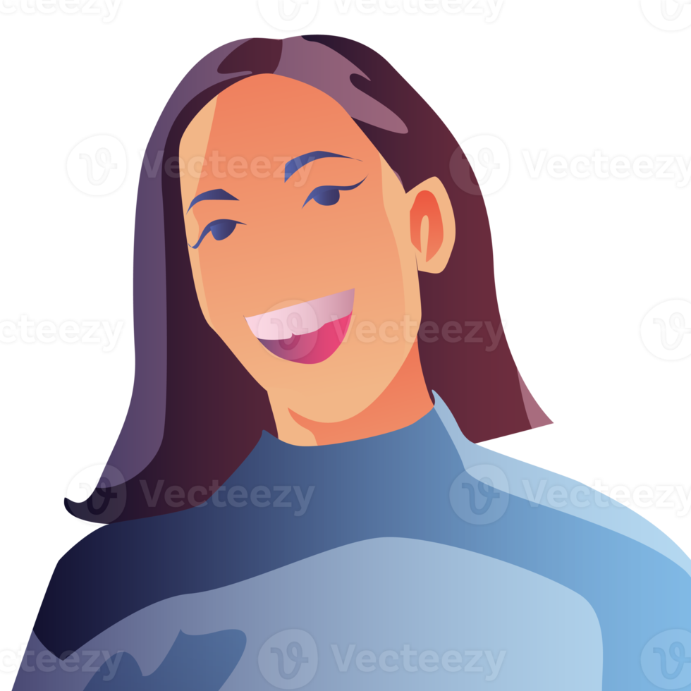 People smile Woman happy PNG Flat Design