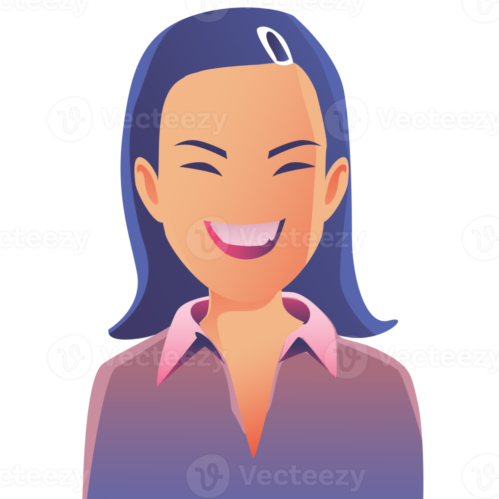 People smile Woman happy PNG Flat Design