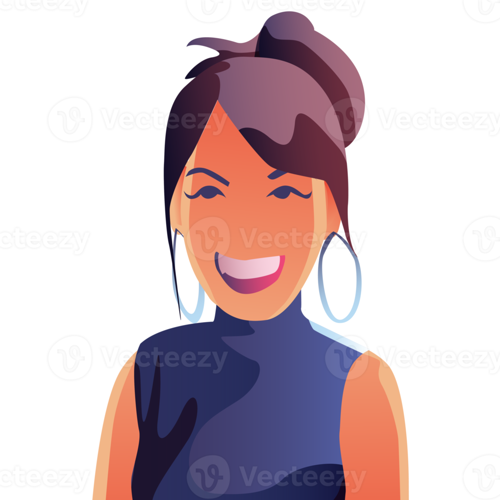 People smile Woman happy PNG Flat Design