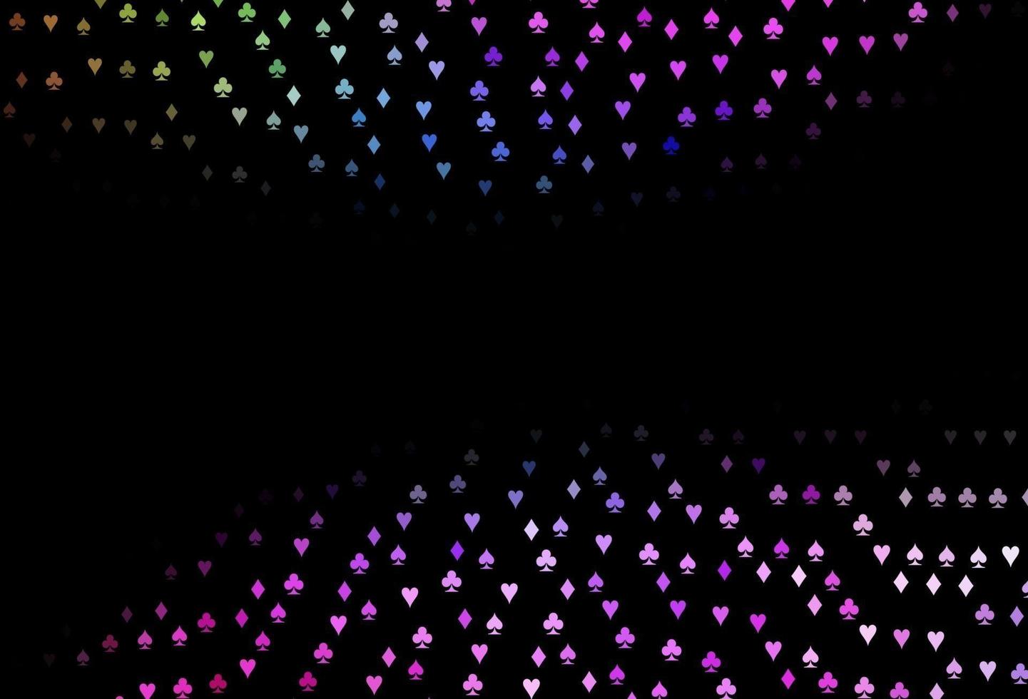 Dark Multicolor, Rainbow vector pattern with symbol of cards.