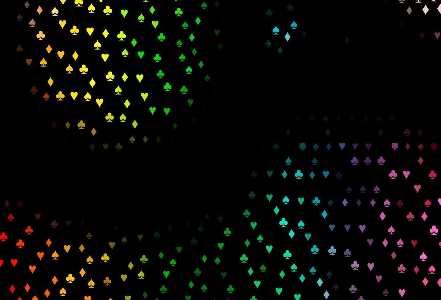 Dark Multicolor, Rainbow vector pattern with symbol of cards.