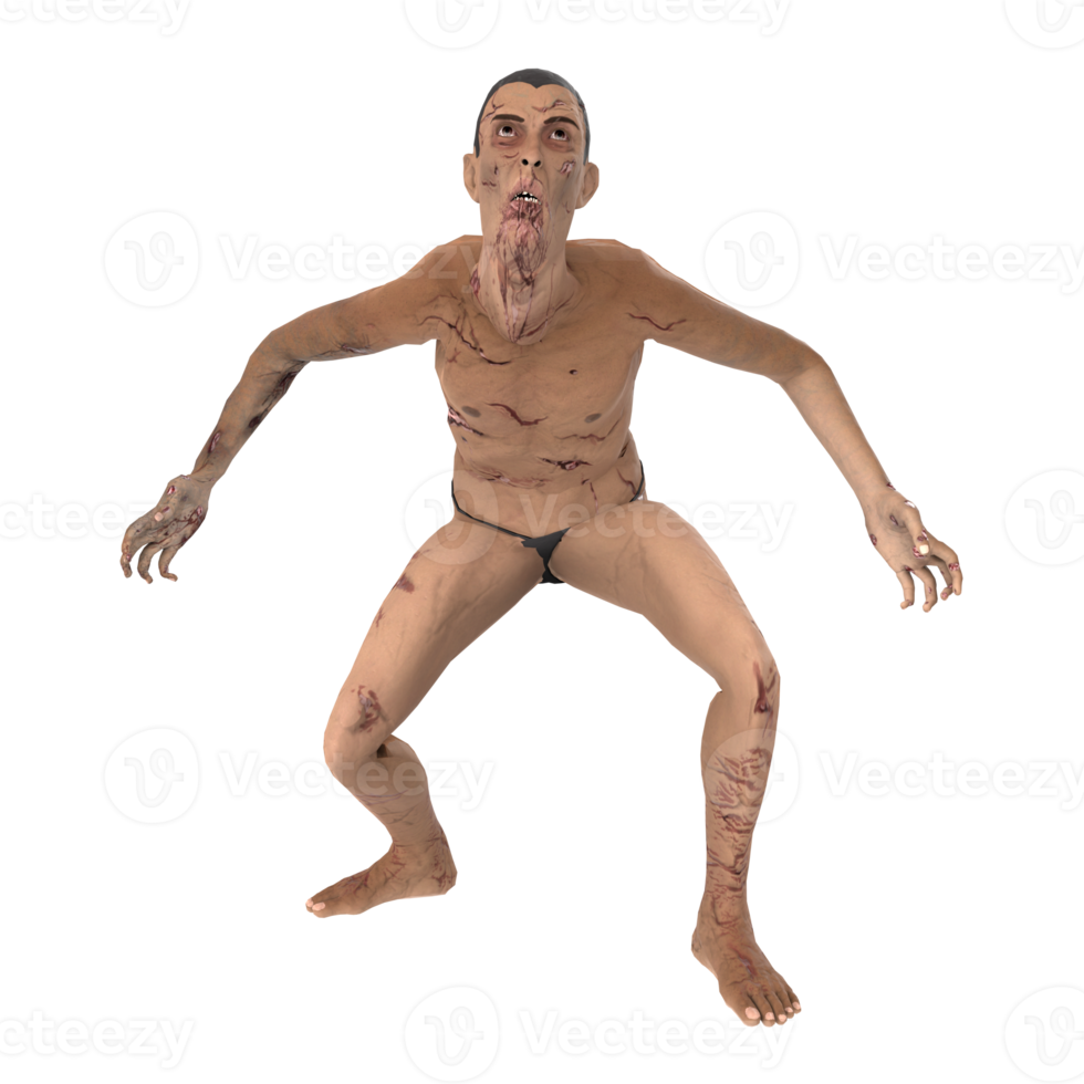 mordedor de zombis modelado 3d png