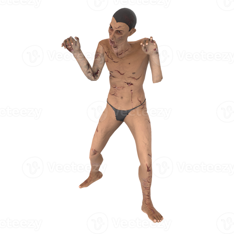 mordedor de zombis modelado 3d png