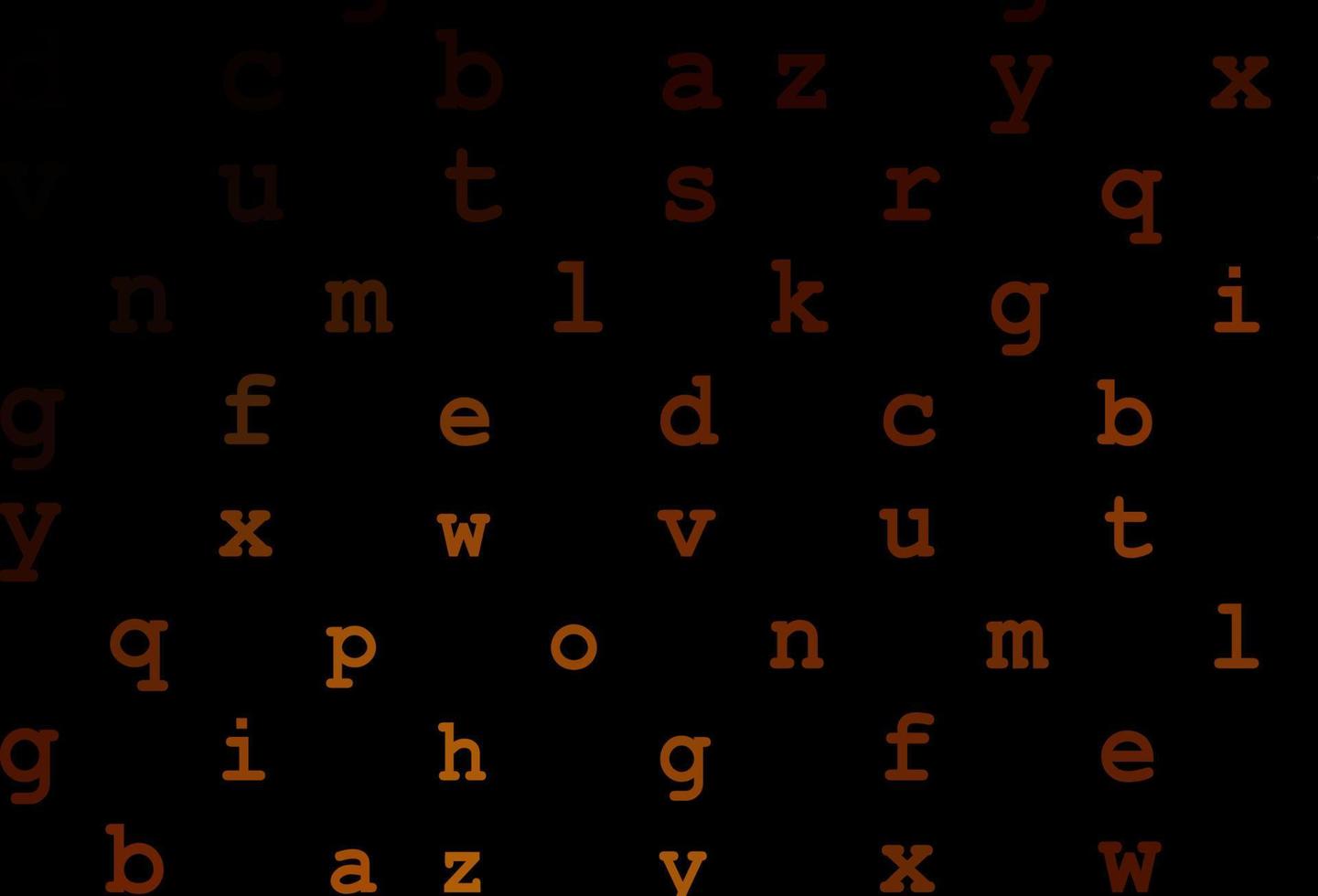 Dark orange vector pattern with ABC symbols.