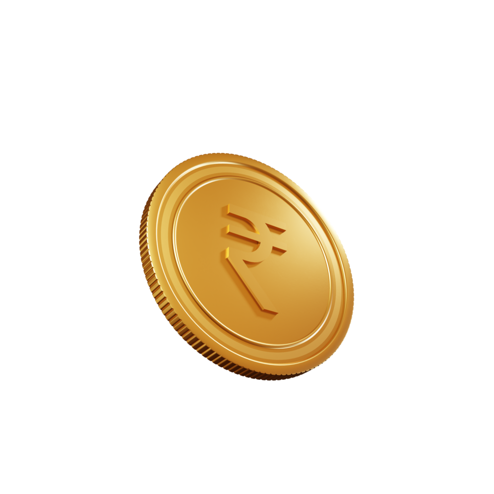 símbolo de moneda rupia india ilustración 3d png