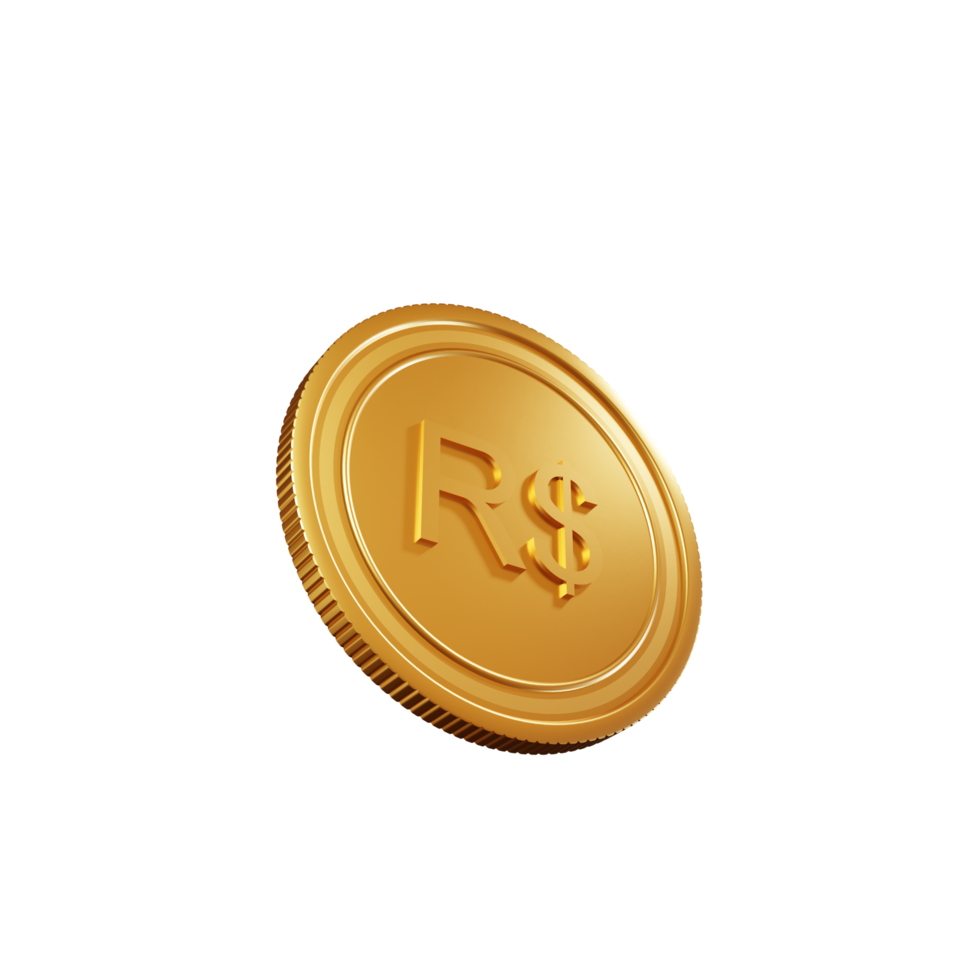 símbolo de moneda real brasileño ilustración 3d png