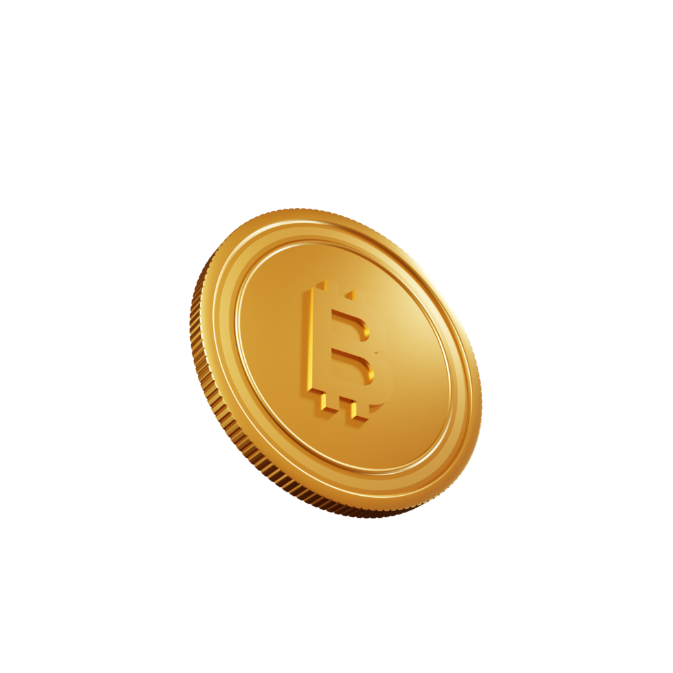 moneta simbolo bitcoin 3d illustrazione png