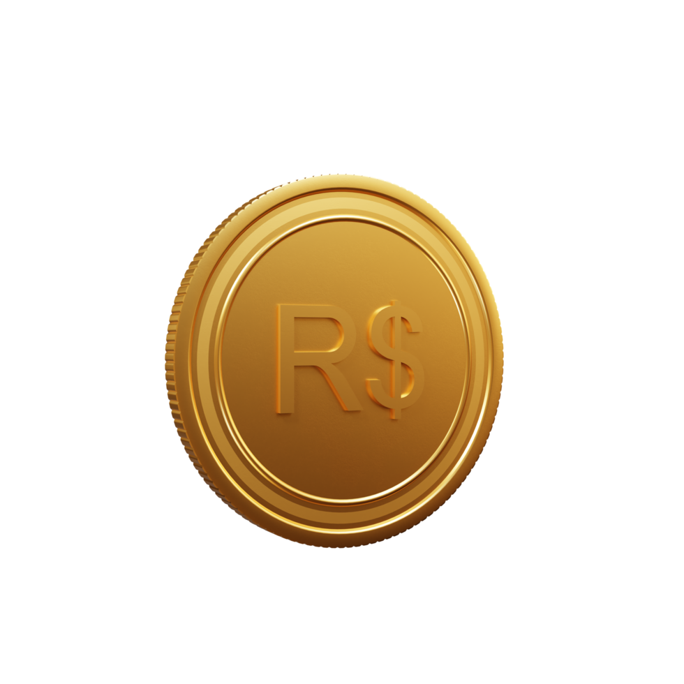 símbolo de moeda ilustração 3d real brasileira png