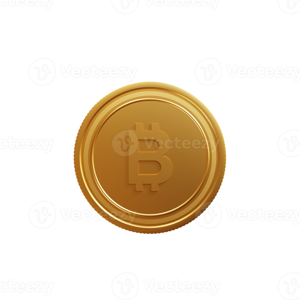 Currency Symbol Bitcoin 3D Illustration png