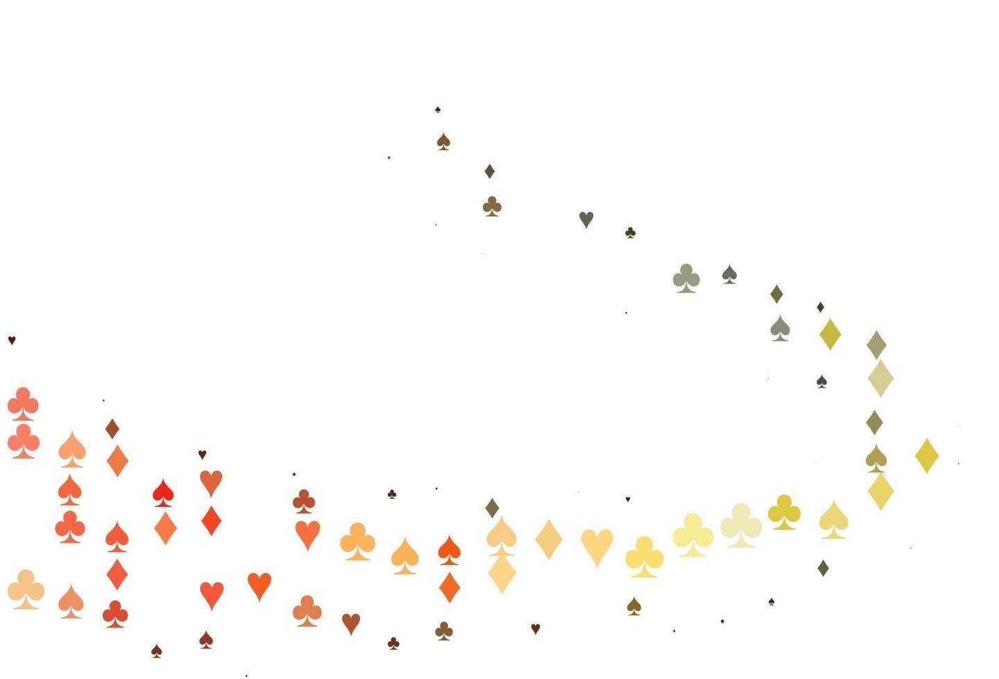 textura de vector naranja claro con naipes.