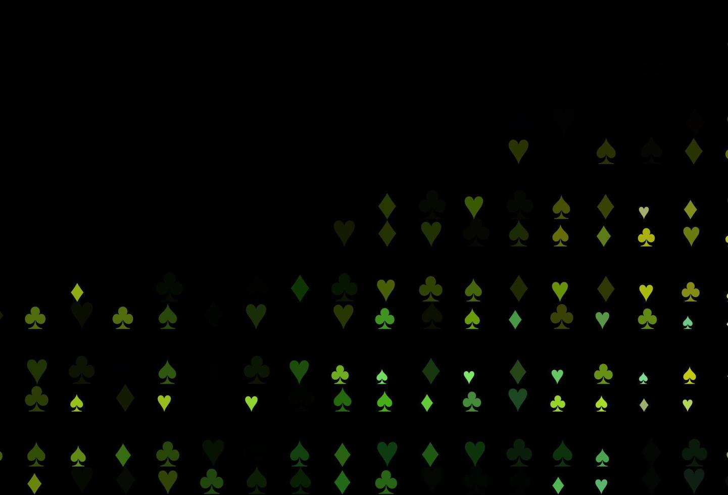 Dark Green, Yellow vector template with poker symbols.