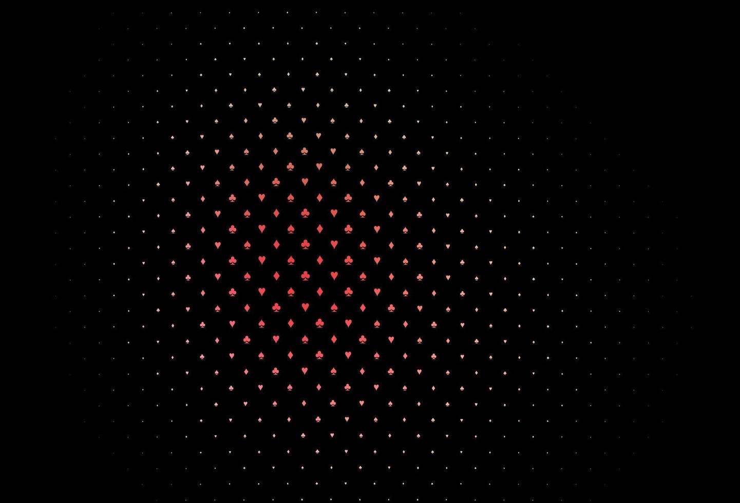 Dark green, red vector background with cards signs.