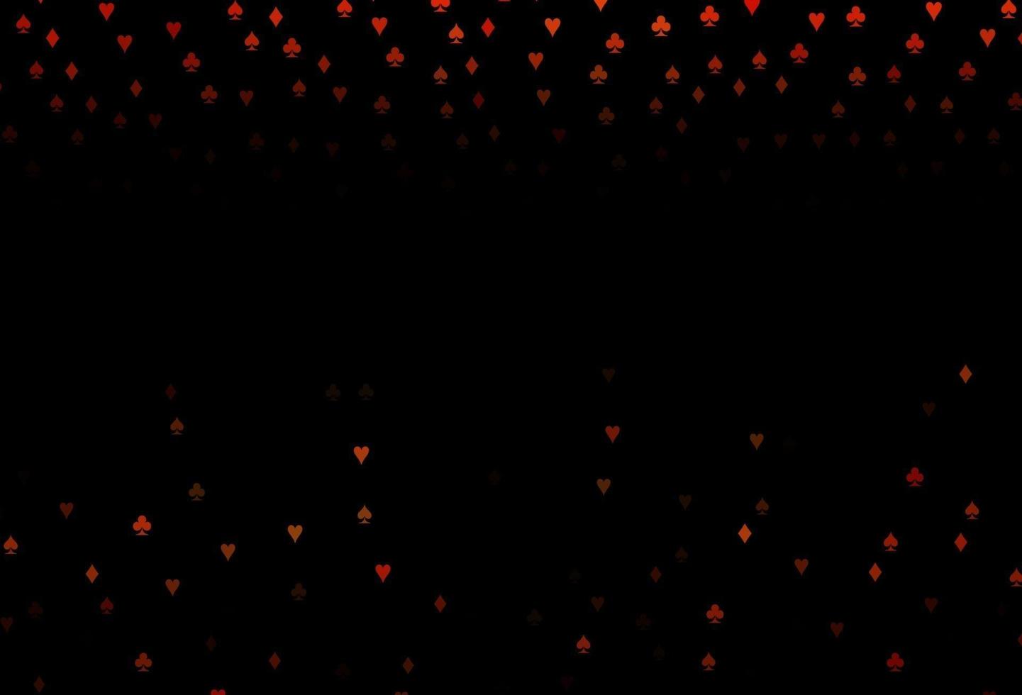 Dark Orange vector texture with playing cards.