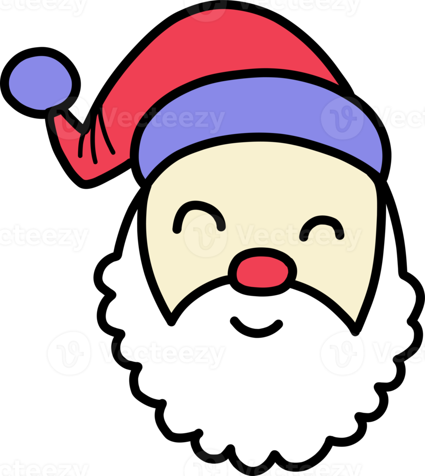 Hand Drawn Santa Claus face is happy illustration 12230482 PNG