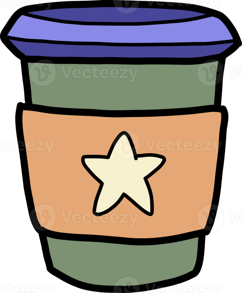 Hand Drawn christmas hot coffee mugs illustration png