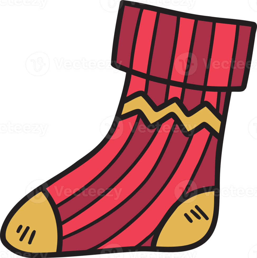 Hand Drawn christmas socks illustration png