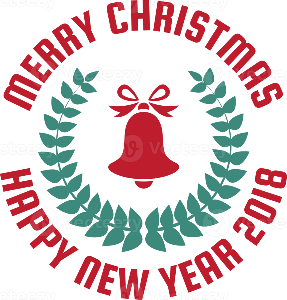 Merry Christmas and happy new year lettering and quote illustration png